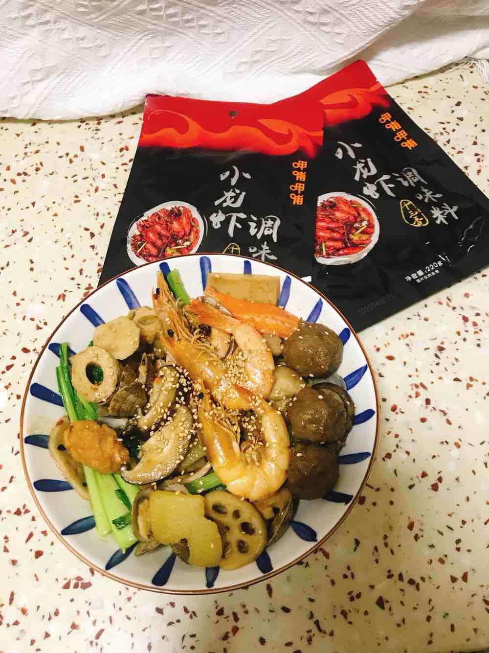 小龍蝦調(diào)料變形記—海鮮麻辣鍋！成品圖